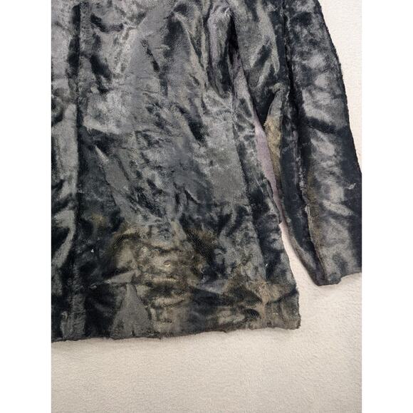 Vtg 50s 60s Fashion Wagon Jacket / Coat Minn. Woolen Mills Black Crushed Velvet - Picture 9 of 10